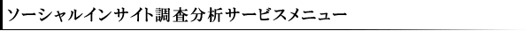 ソーシャルインサイト調査分析サービスメニュー