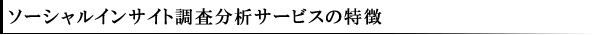 ソーシャルインサイト調査分析サービスの特徴